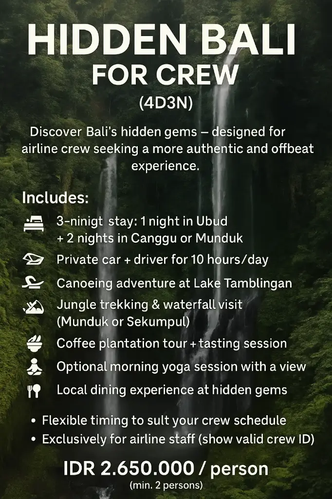 Hidden Bali for Crew (4D3N)