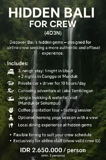 Hidden Bali for Crew (4D3N)