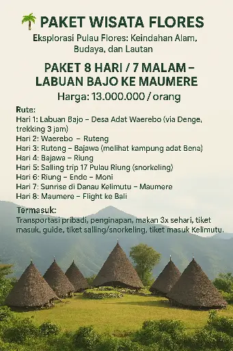 Paket 8 Hari / 7 Malam – Labuan Bajo ke Maumere